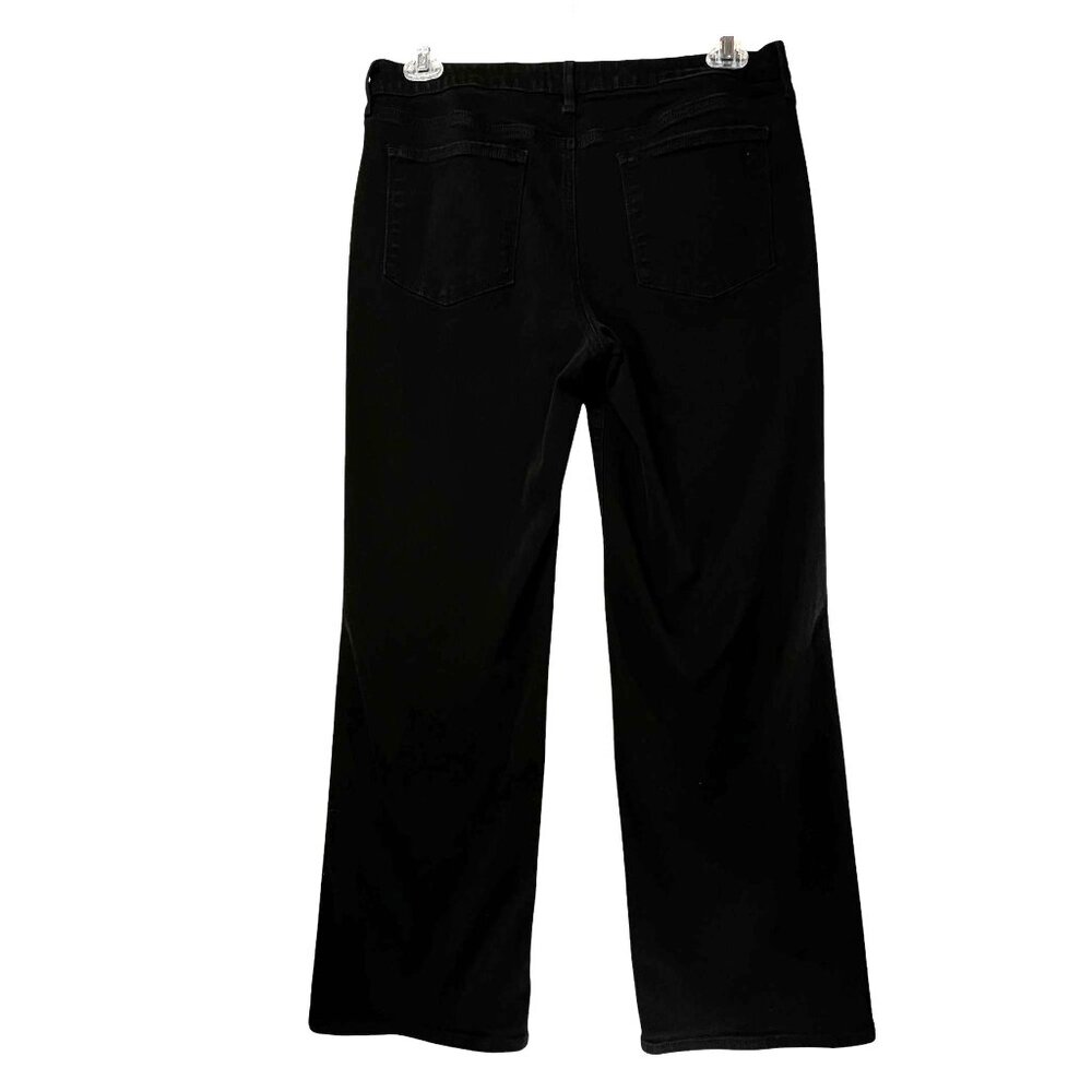 Athleta Womens Black Wide Leg Jeans 16T Dark Wash Zip coin pocket Stretch - Picture 5 of 14